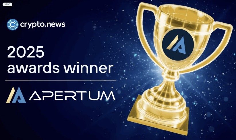 Performing Markets 2025 Apertum blockchain award winner trophy