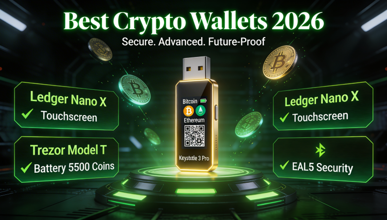 best-crypto-wallets-2026-keystone-3-pro-vs-ledger-nano-x-trezor-model-t-comparison-hero